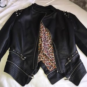 Black leather jacket